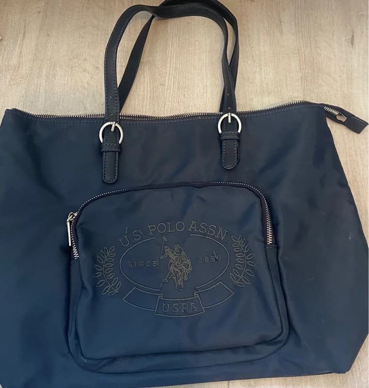 Sac cabas U.S. Polo Assn. USPA bleu marine nylon grand format